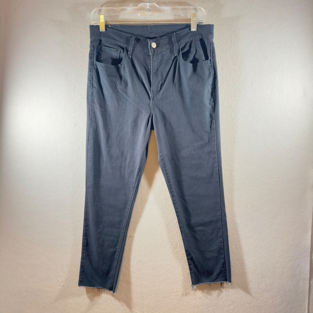 664|Levi's Factory Irregluar Skinny Raw Hem Stretch Skinny Jeans Black Womens 31
